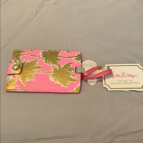 NWT Lilly Pulitzer Luggage Tag Metallic Palms - Picture 3 of 7